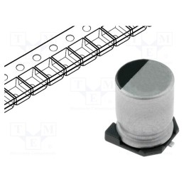 50 pcs : RC0J107M6L005VR - Capacitor: electrolytic, SMD, 100uF, 6.3VDC, Ø6.3x5.3mm, ±20%
