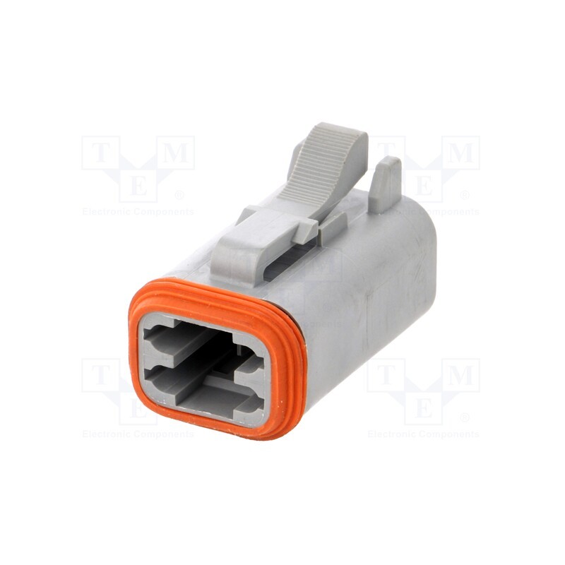10 pcs : AT06-4S - Connector: wire-wire, AT, female, plug, for cable, PIN: 4, grey, IP67