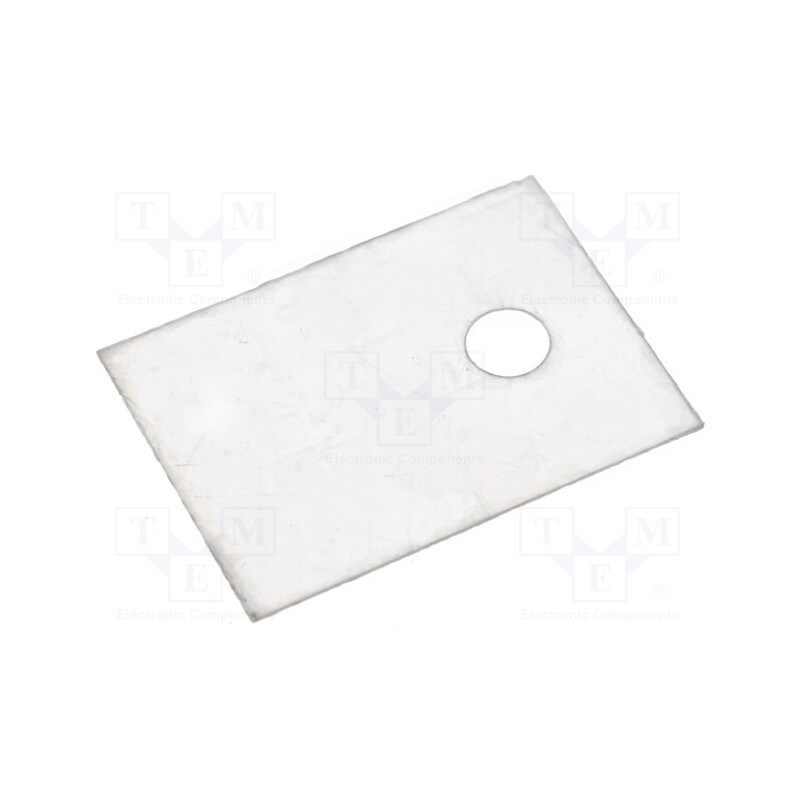 50 pcs : - Heat transfer pad: mica, TO220, 1.2K/W, L: 18mm, W: 13mm, Thk: 0.1mm