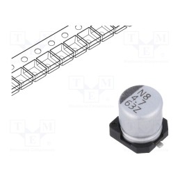 50 pcs : ZSC00AC4R71JARL - Capacitor: electrolytic, low ESR, SMD, 4.7uF, 63VDC, Ø5x5.7mm, ±20%