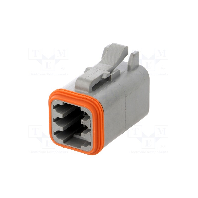 10 pcs : AT06-6S - Connector: wire-wire, AT, female, plug, for cable, PIN: 6, grey, IP67