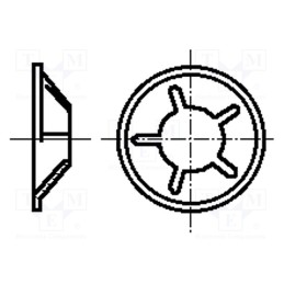 500 pcs : 1292862 - Protecting washer, spring steel, 4mm, BN 833