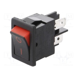 10 pcs : H8500XBBBR076R - ROCKER, SPST, Pos: 2, ON-OFF, 10A/250VAC, black-red, none, 8500