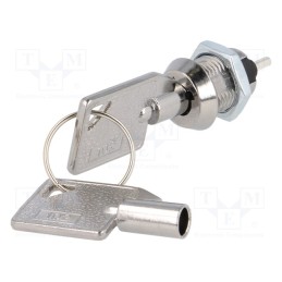 10 pcs : S-102-2 - Switch: key switch, Stabl.pos: 2, Switch.method: OFF-ON, Key: round