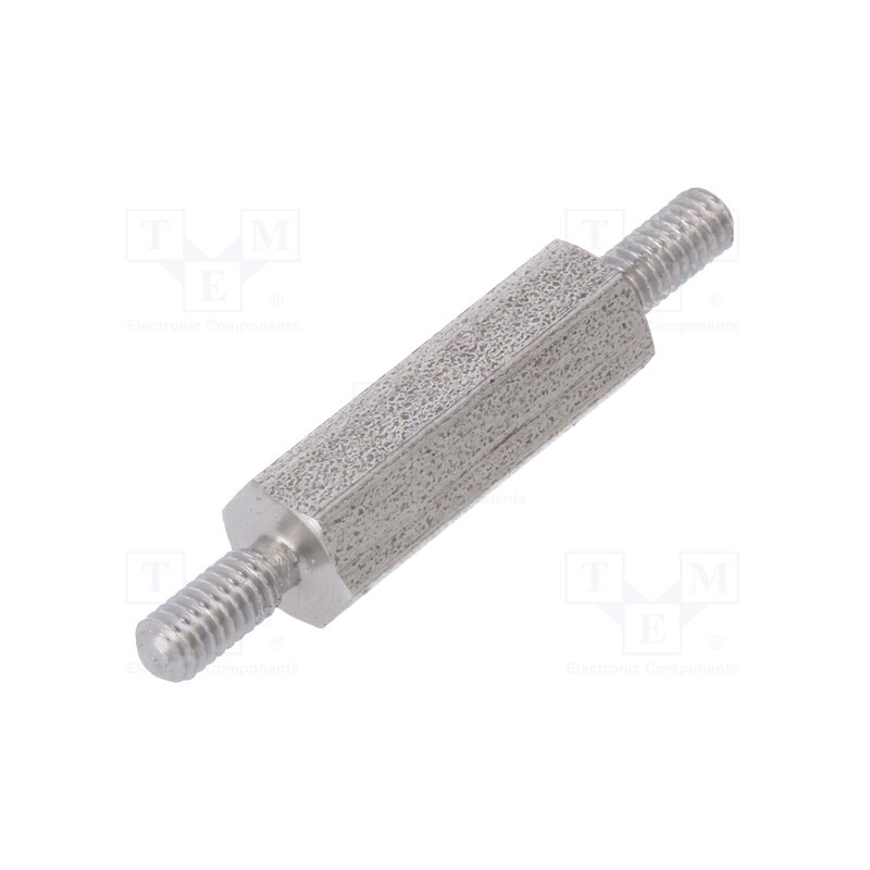 50 pcs : 442X15 - Screwed spacer sleeve, 15mm, Ext.thread: M2,5, hexagonal