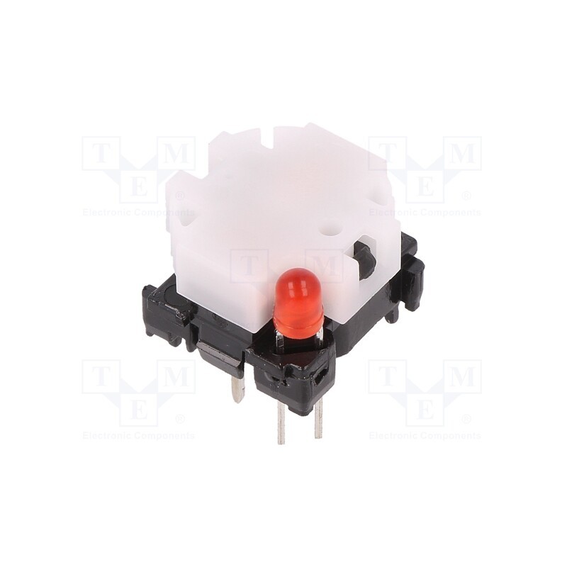 10 pcs : 6425.4111 - Switch: keypad, Pos: 2, SPST-NO, 0.1A/28VDC, white, LED, red, THT