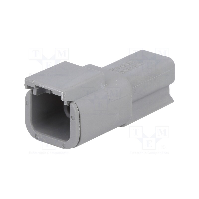 10 pcs : ATM04-2P - Connector: wire-wire, ATM, male, plug, for cable, PIN: 2, grey, IP67