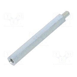 50 pcs : 226X55 - Screwed spacer sleeve, 55mm, Int.thread: M4, Ext.thread: M4, steel