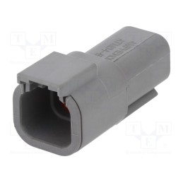 10 pcs : ATM04-4P - Connector: wire-wire, ATM, male, plug, for cable, PIN: 4, grey, IP67