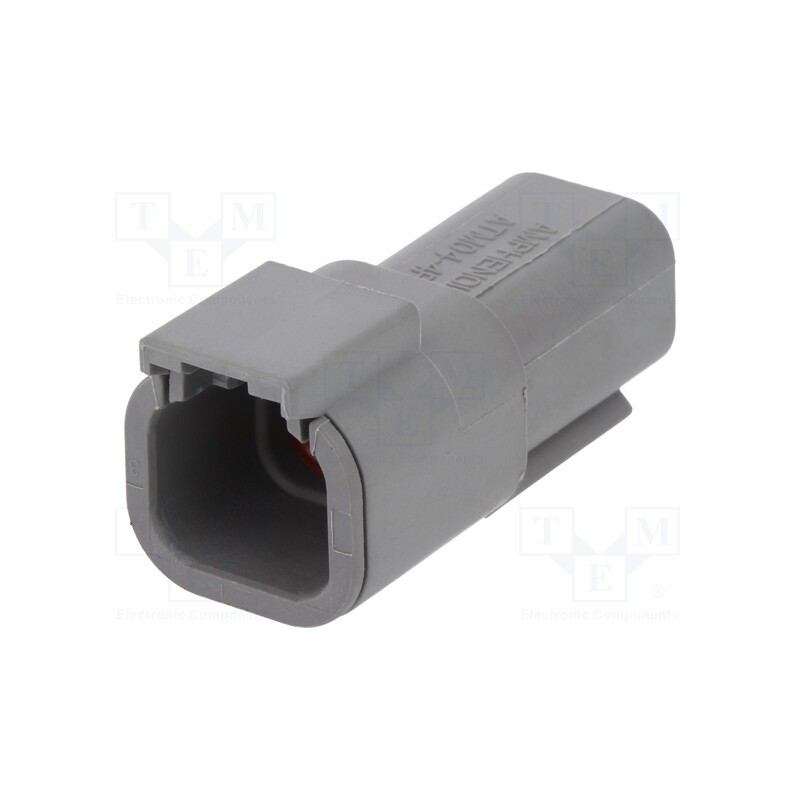 10 pcs : ATM04-4P - Connector: wire-wire, ATM, male, plug, for cable, PIN: 4, grey, IP67