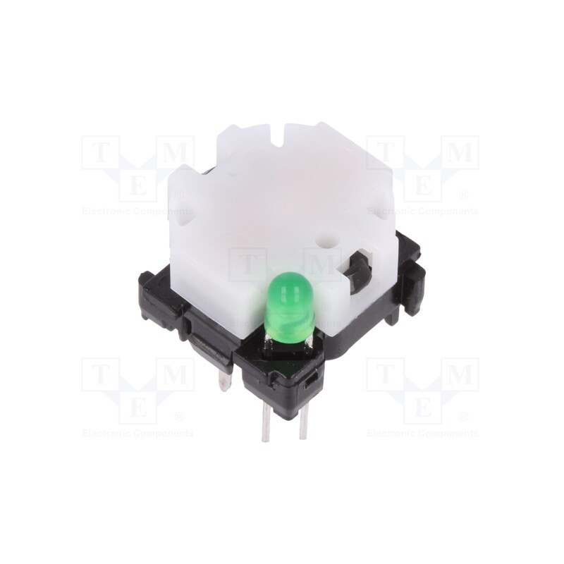 10 pcs : 6425.4131 - Switch: keypad, Pos: 2, SPST-NO, 0.1A/28VDC, white, LED, green, THT