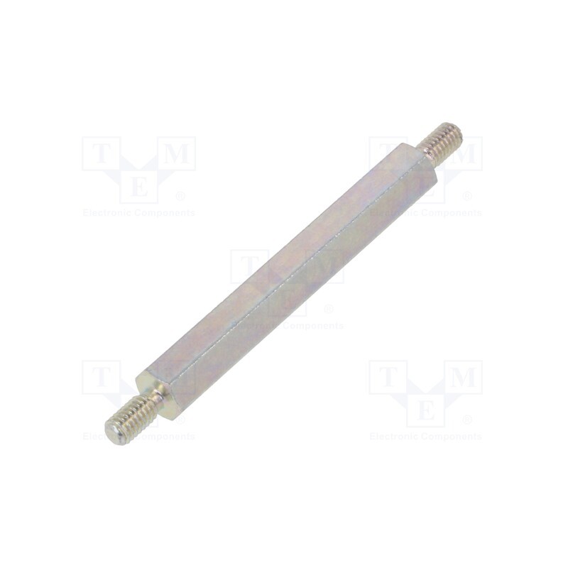 50 pcs : 426X50 - Screwed spacer sleeve, 50mm, Ext.thread: M4, hexagonal, steel