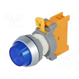 10 pcs : PLN22A BL W/0 LAMP - Control lamp, 22mm, PLN22, -20÷60°C, Illumin: BA9S,filament lamp