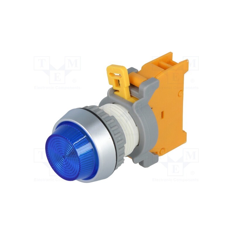 10 pcs : PLN22A BL W/0 LAMP - Control lamp, 22mm, PLN22, -20÷60°C, Illumin: BA9S,filament lamp