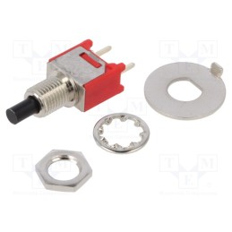 10 pcs : 800SP9B5M2QEH - Switch: push-button, Pos: 2, SPST-NO, 1A/250VAC, 3A/28VDC, OFF-(ON)