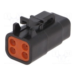 10 pcs : ATM06-4S-BLK - Connector: wire-wire, ATM, female, plug, for cable, PIN: 4, black