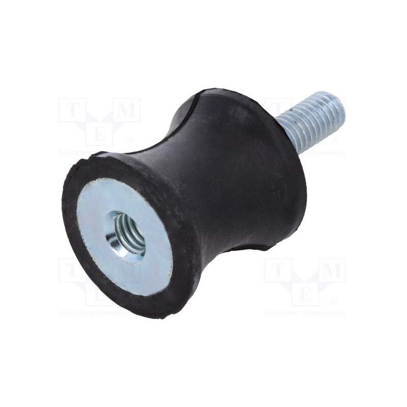 10 pcs : DVC.2-21-16-22-M6-18-55 - Vibration damper, M6, Ø: 21mm, rubber, L: 22mm, Thread len: 18mm