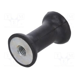 10 pcs : DVC.3-20-12-30-M6-55 - Vibration damper, M6, Ø: 20mm, rubber, L: 30mm, H: 6mm, 172N, 23N/mm