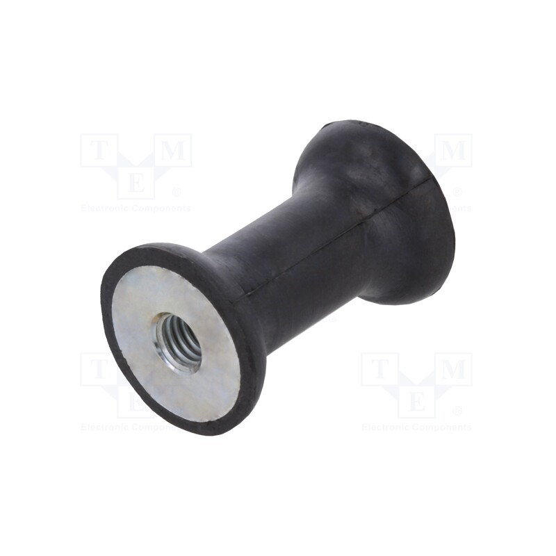 10 pcs : DVC.3-20-12-30-M6-55 - Vibration damper, M6, Ø: 20mm, rubber, L: 30mm, H: 6mm, 172N, 23N/mm