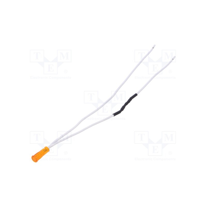 10 pcs : 9SLTB06SQ3GL - Indicator: LED, recessed, yellow, 220VDC, 220VAC, Ø6mm, leads 260mm