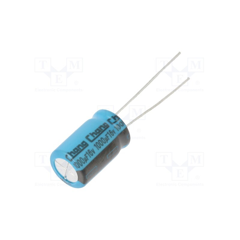 50 pcs : LE1C102MG160A00CE0 - Capacitor: electrolytic, THT, 1mF, 16VDC, Ø10x16mm, Pitch: 5mm, ±20%