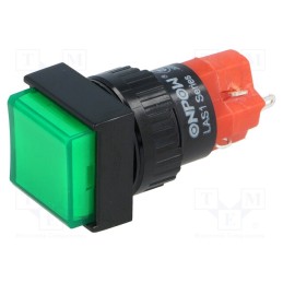 10 pcs : LAS1F-11/G-IP40 - Switch: push-button, Pos: 2, SPDT, 3A/250VAC, 2A/24VDC, ON-(ON)