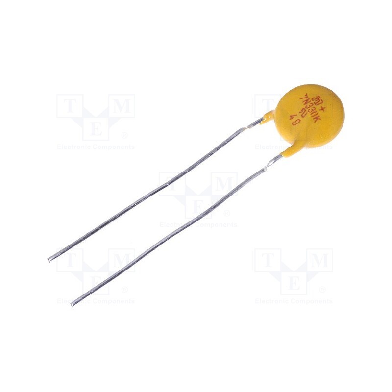 50 pcs : - Varistor: metal-oxide, THT, 20VAC, 26VDC, 33V, ±10%, 250A, 2.4J, 20mW