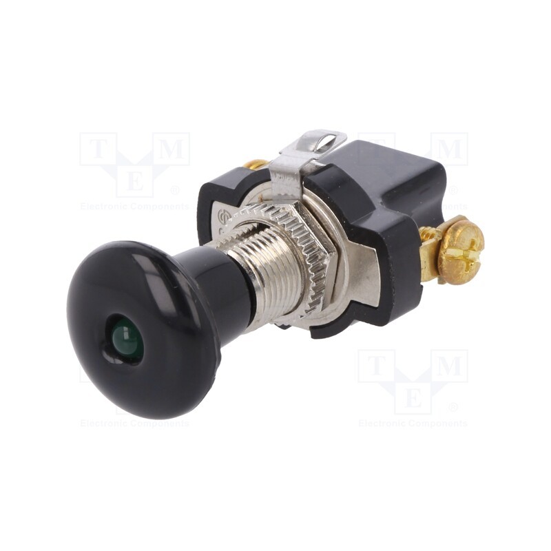 10 pcs : A3-30L2 - Switch: push-pull, Pos: 2, 10A/14VDC, black, Illumin: LED, on panel