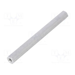 50 pcs : 135X65 - Screwed spacer sleeve, 65mm, Int.thread: M3, hexagonal, aluminium
