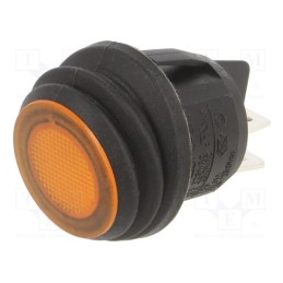 10 pcs : R13-244B8-02-BBY - ROCKER, DPST, Pos: 2, ON-OFF, 10A/250VAC, orange, IP65, neon lamp
