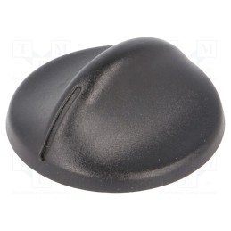 10 pcs : - Knob, with pointer, Øshaft: 6mm, Ø30x12mm, black, Shaft: knurled