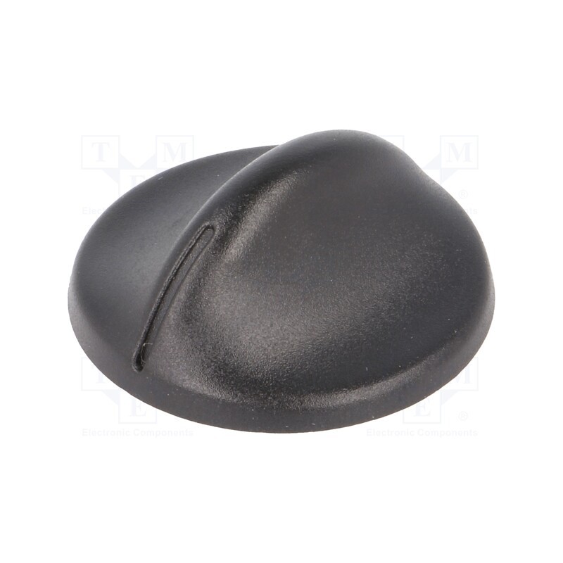 10 pcs : - Knob, with pointer, Øshaft: 6mm, Ø30x12mm, black, Shaft: knurled