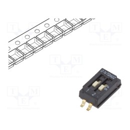 10 pcs : TDA02H0SB1R - Switch: DIP-SWITCH, Poles number: 2, OFF-ON, 0.025A/24VDC, Pos: 2