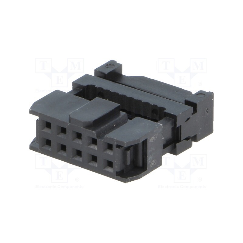 10 pcs : AWP-10 - Plug, IDC, female, PIN: 10, with cable clamp, IDC, for ribbon cable