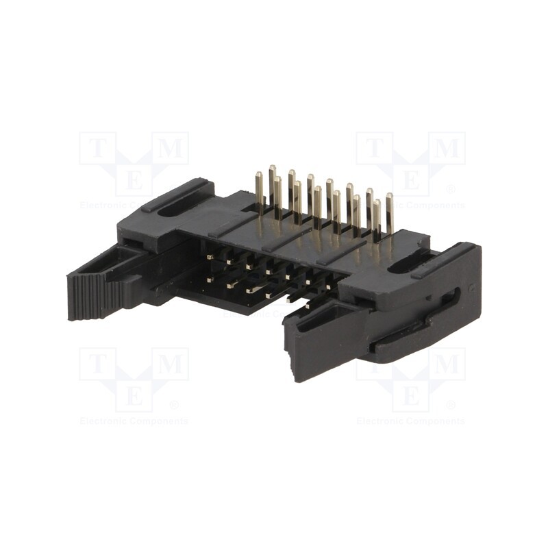 10 pcs : AWP-14K - Socket, IDC, male, PIN: 14, angled 90°, THT, gold-plated, 2.54mm