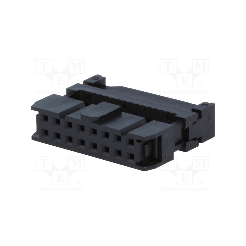10 pcs : AWP-16 - Plug, IDC, female, PIN: 16, with cable clamp, IDC, for ribbon cable