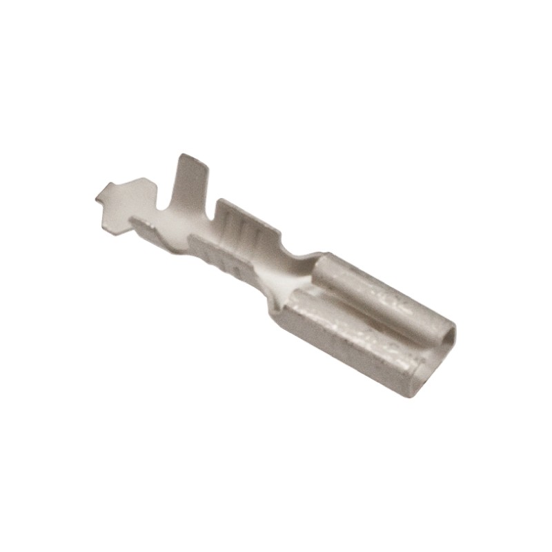 100 pcs - TE Connectivity FASTON .187 Uninsulated Female Spade Connector, Receptacle, 4.75 x 0.81mm Tab Size, 1mm² to 2.5mm²