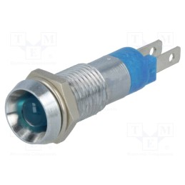 10 pcs : SMBD08414 - Indicator: LED, recessed, blue, 24÷28VDC, Ø8.2mm, IP67, metal
