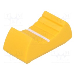 10 pcs : - Knob: slider, yellow, 24x11x10mm, Width shaft 4mm, plastic