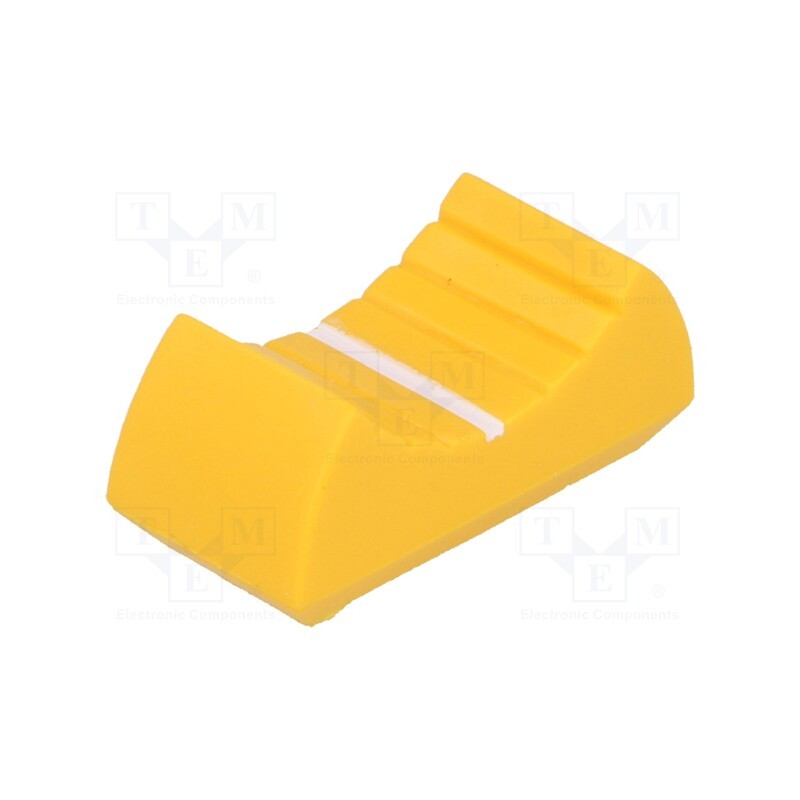 10 pcs : - Knob: slider, yellow, 24x11x10mm, Width shaft 4mm, plastic