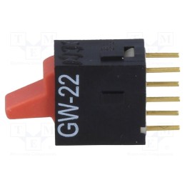 10 pcs : GW22LCP - ROCKER, DPDT, Pos: 2, ON-ON, 0.01A/28VAC, 0.01A/28VDC, -25÷55°C