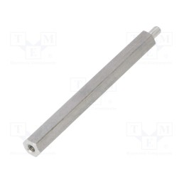 50 pcs : 235X60 - Screwed spacer sleeve, 60mm, Int.thread: M3, Ext.thread: M3