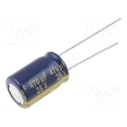 10 pcs : EEUFC1E471 - Capacitor: electrolytic, low ESR, THT, 470uF, 25VDC, Ø10x16mm, ±20%