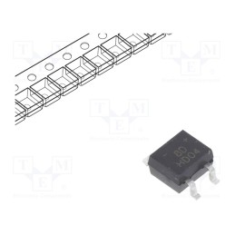 10 pcs : HD04-T - Bridge rectifier: single-phase, 400V, If: 0.8A, Ifsm: 30A, MiniDIP
