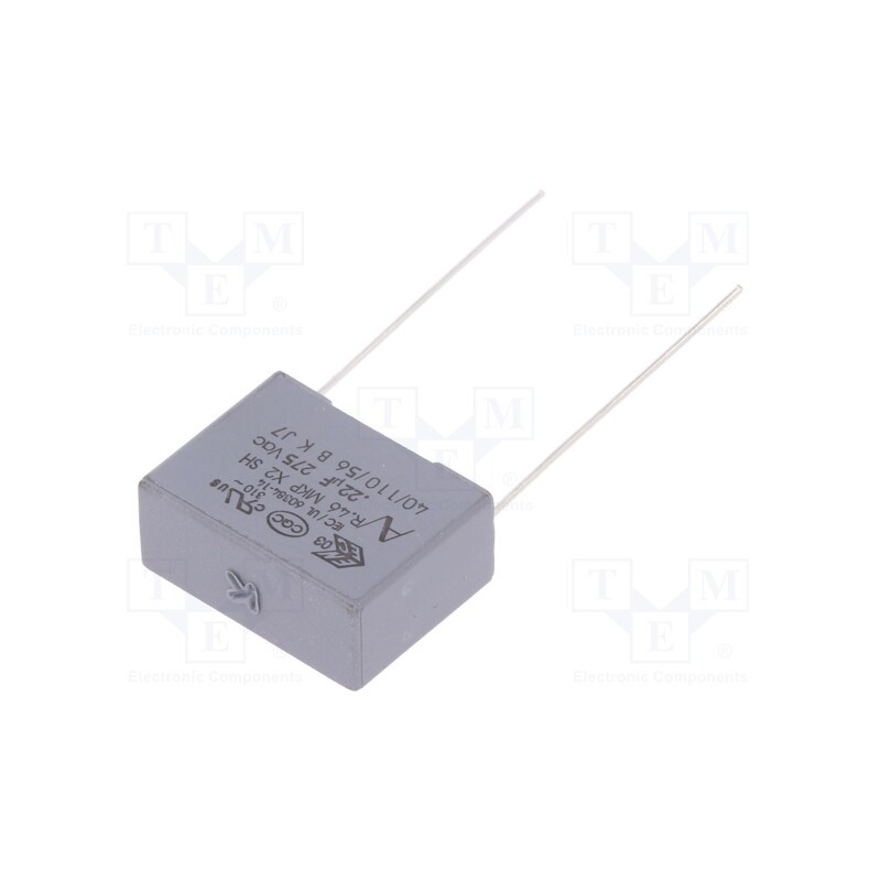 10 pcs : R46KI322050M2K - Capacitor: polypropylene, 220nF, 18x6x12mm, THT, ±10%, 15mm, 560VDC