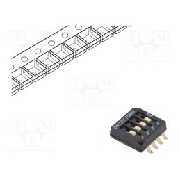 10 pcs : TDA04H0SB1R - Switch: DIP-SWITCH, Poles number: 4, OFF-ON, 0.025A/24VDC, Pos: 2