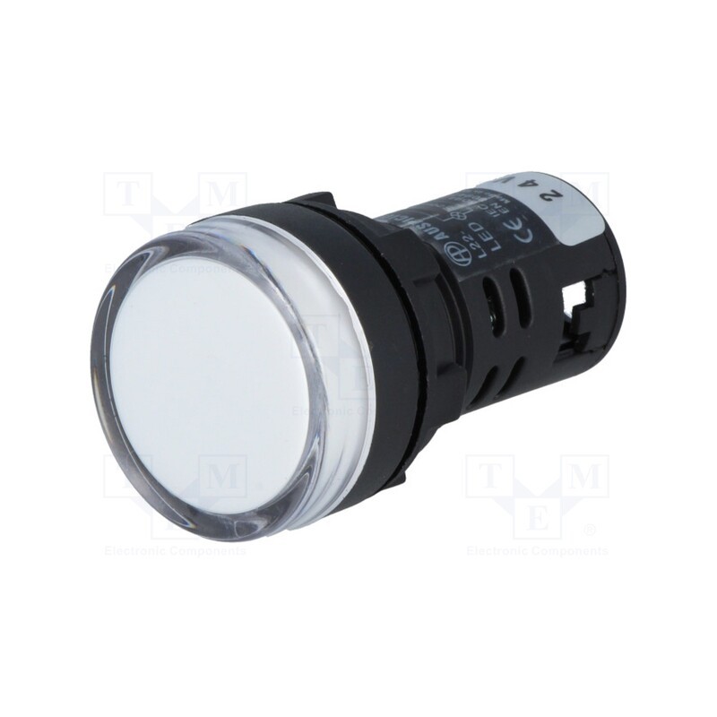 10 pcs : L22 24VDC W - Control lamp, 22mm, L22, -20÷60°C, Illumin: LED, 24VDC, Ø22.5mm