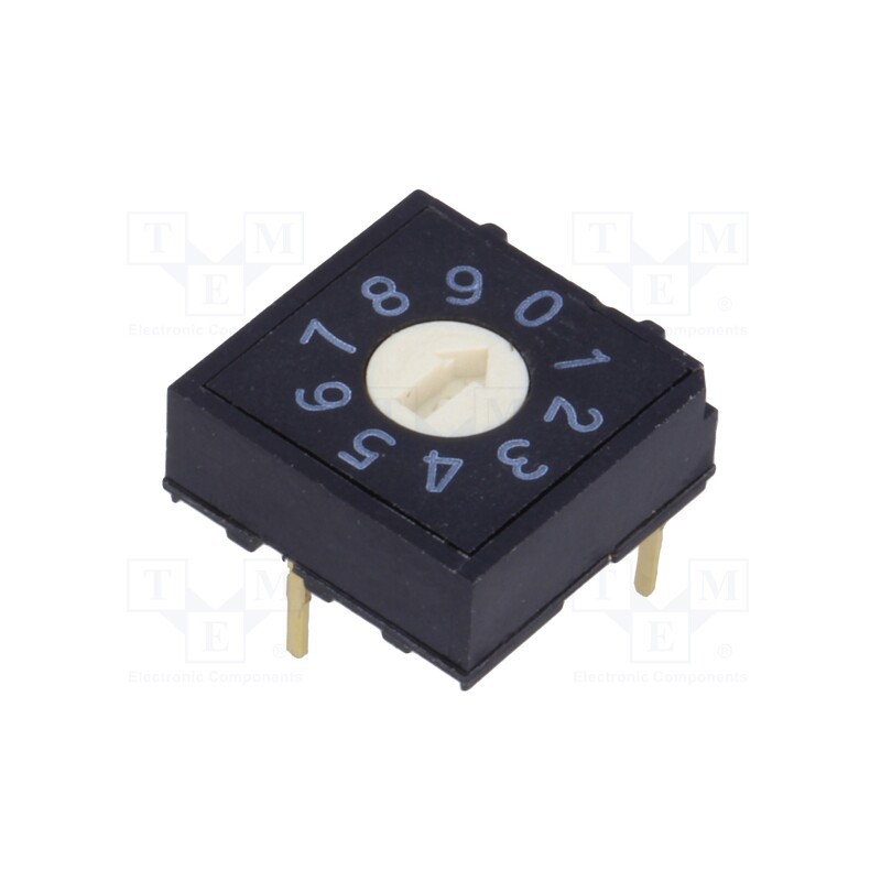 10 pcs : A6R-101RF - Encoding switch, DEC/BCD, Pos: 10, THT, Rcont max: 200mΩ, A6R
