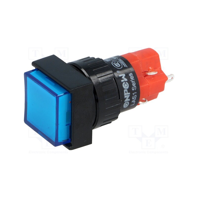 10 pcs : LAS1F-11/B-IP40 - Switch: push-button, Pos: 2, SPDT, 3A/250VAC, 2A/24VDC, ON-(ON)
