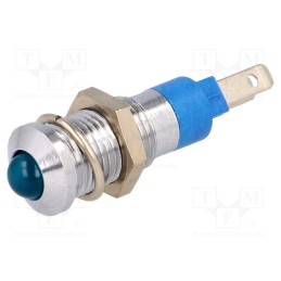 10 pcs : SMQD08414 - Indicator: LED, prominent, blue, 24÷28VDC, Ø8.2mm, IP40, metal